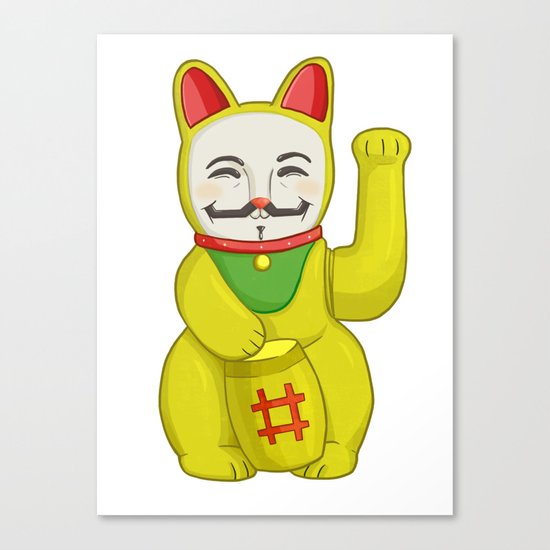 Occupy Lucky Cat Canvas Print