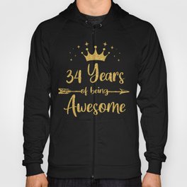 Womens 34 Years Of Being Awesome Women 34th Happy Birthday product Hoody