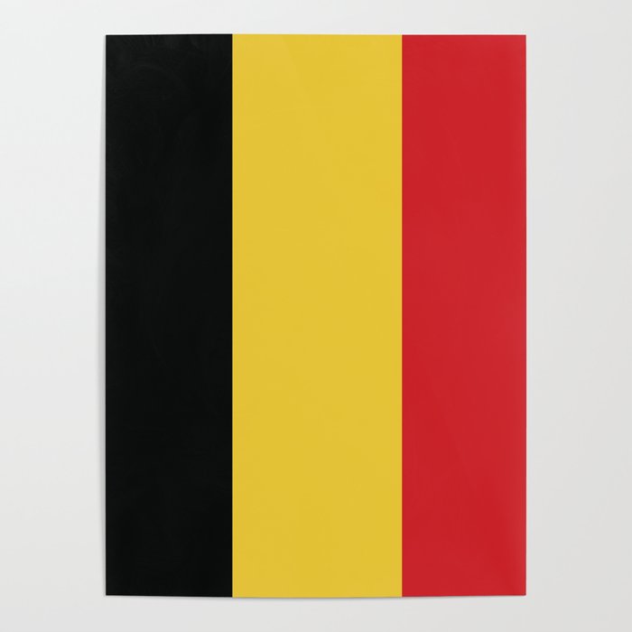 Belgium Flag Print Belgium Country Pride Patriotic Pattern Poster