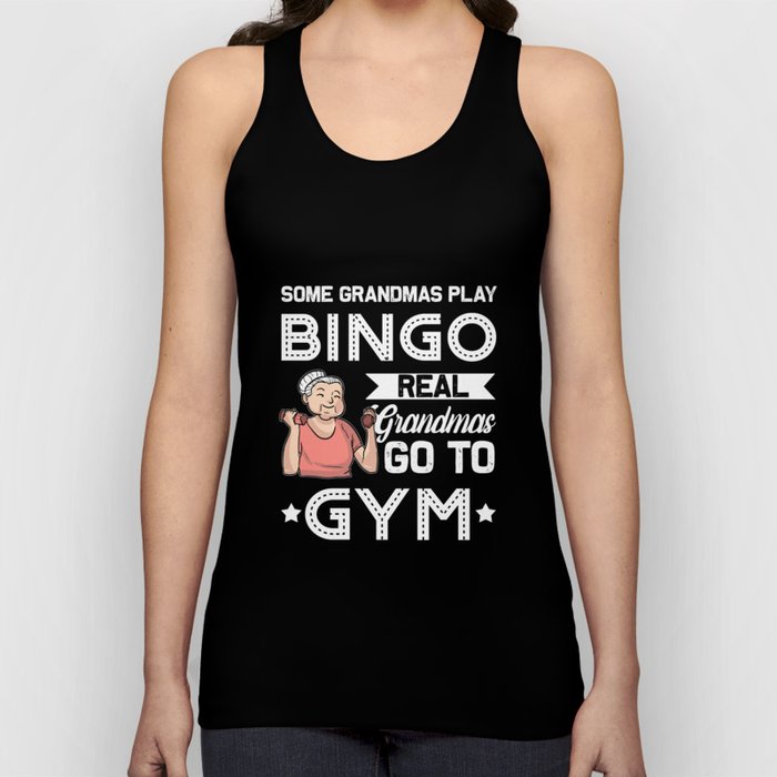 Womens Funny Real Grandmas Go To The Gym Fitness Gym Workout
