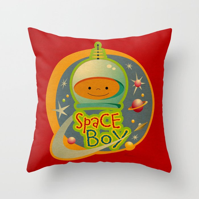 SPACE BOY Throw Pillow