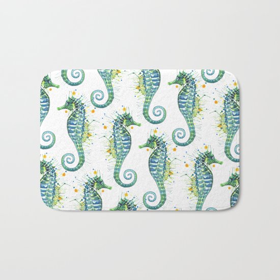 Seahorse: Green Bath Mat
