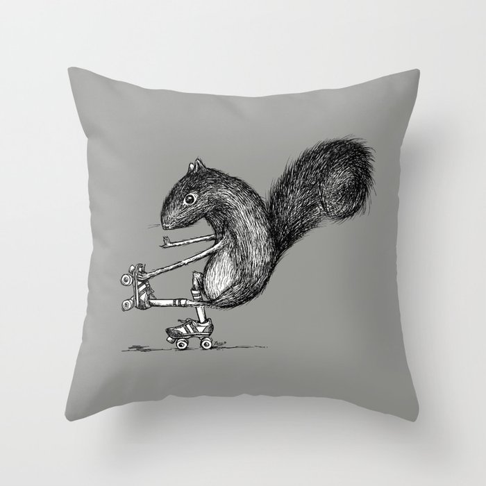 Ride On Squirrel_grey Deko-Kissen Ride On Squirrel_grey Deko-Kissen