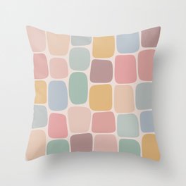 Minimal Blocks - Pastel Rainbow Throw Pillow