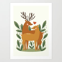 Deer Love Art Print