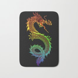 Traditional Chinese dragon in rainbow colors Bath Mat