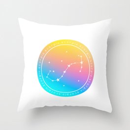 Scorpio Zodiac | Rainbow Circle Throw Pillow