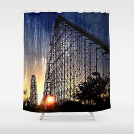 Mamba Roller Coaster at Sunset Grunge Shower Curtain
