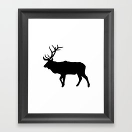 Graphic Silhouette Elk 02 Framed Art Print