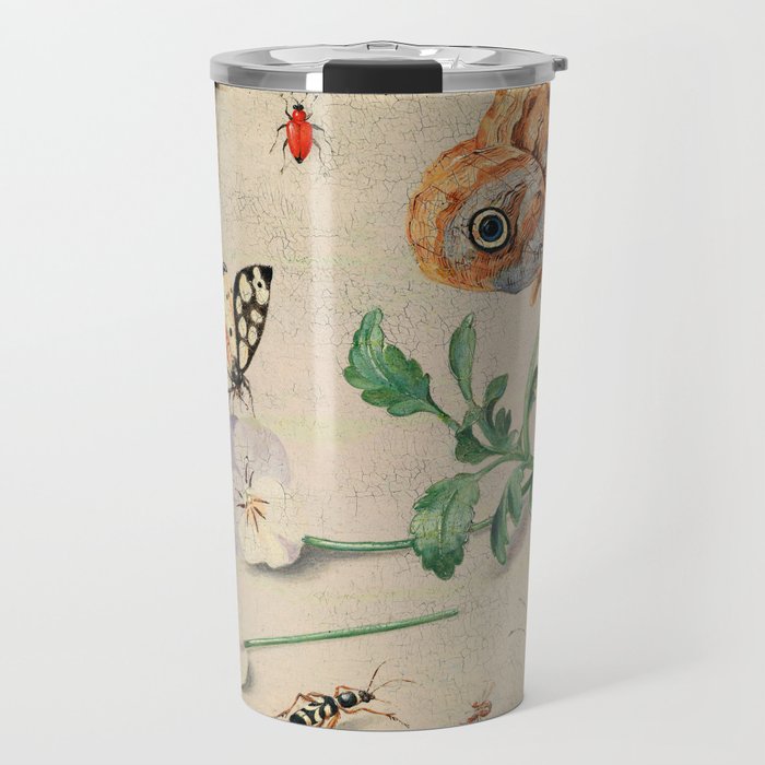 Jan van Kessel de Oude "Study of insects and flowers" Travel Mug
