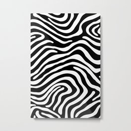 Abstract black and white stripe line pattern Metal Print