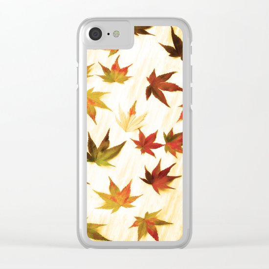 AUTUMN LEAVES PATTERN #3 #decor #art #society6 Clear iPhone Case