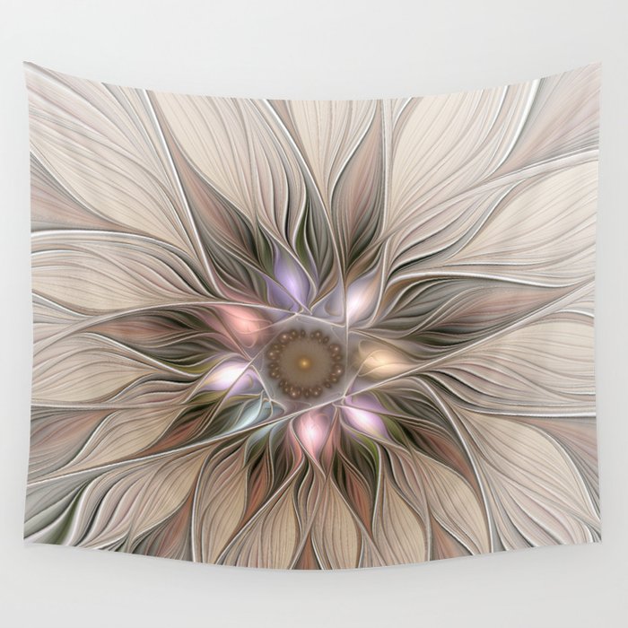 Joyful Flower, Abstract Fractal Art Wall Tapestry
