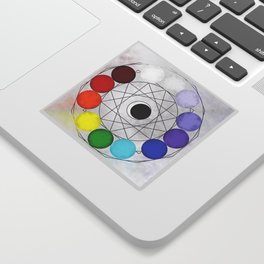 Chakra colors and moon - color wheel 1 Sticker