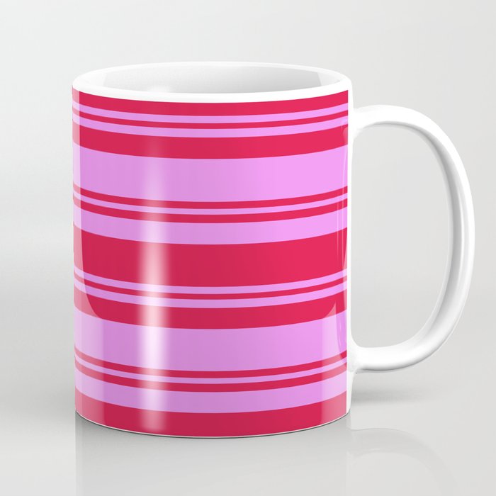 Crimson and Violet Colored Stripes/Lines Pattern Coffee Mug