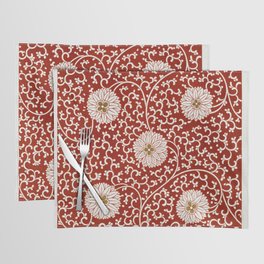 Red floral pattern, Examples of Chinese Ornament Placemat