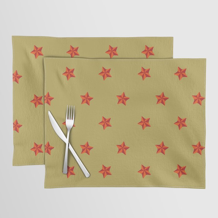 Christmas Pattern Retro Red Star Placemat