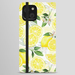 mediterranean summer lemon fruits on white iPhone Wallet Case
