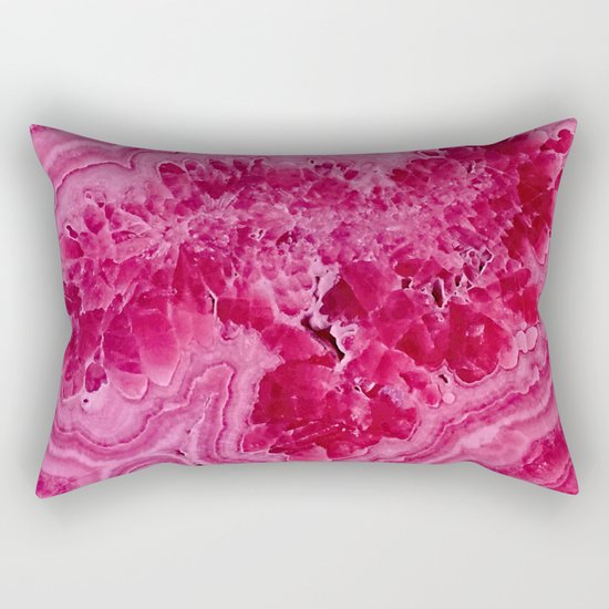 Pink Agate Mineral Gem Treasure Rectangular Pillow