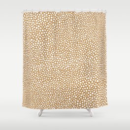 Smal spots brown minimal pattern Shower Curtain