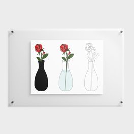 Rose In Bud Vase Floating Acrylic Print