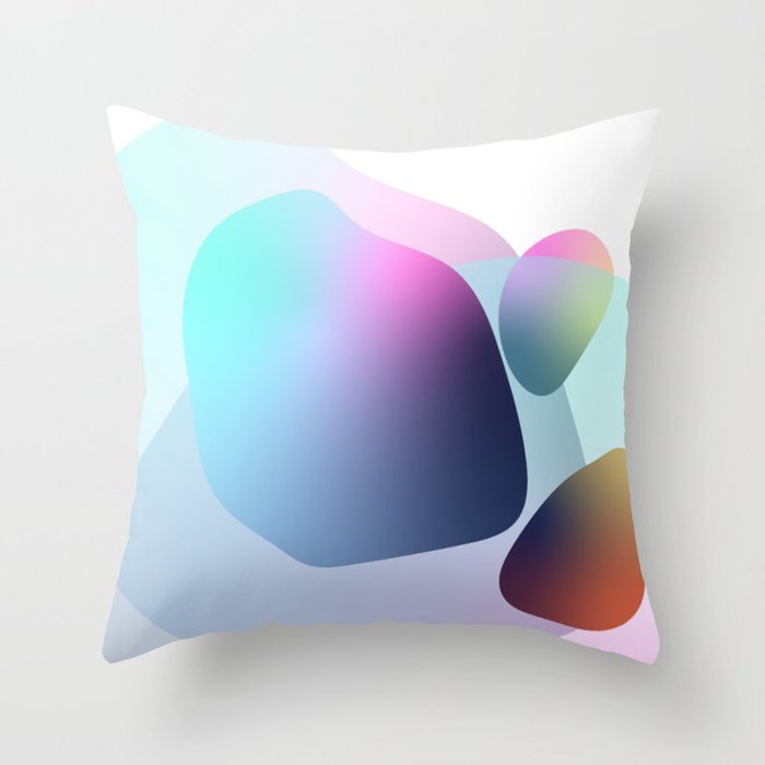 Bubble - Colorful Minimalistic Modern Art Design in Pink Dark Blue and Turquoise Throw Pillow