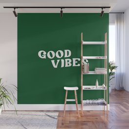 Good Vibes 2 green Wall Mural