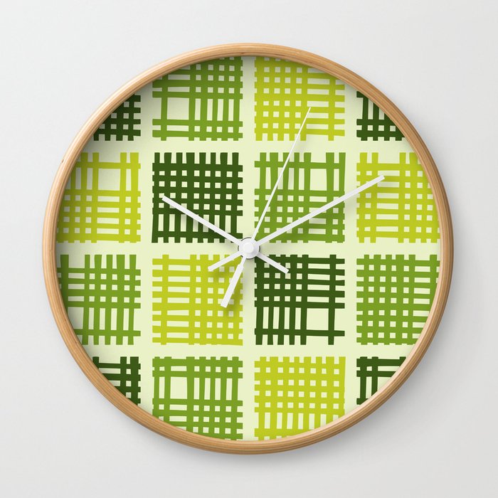 Cross Hatch Patches Pattern 557 Wall Clock