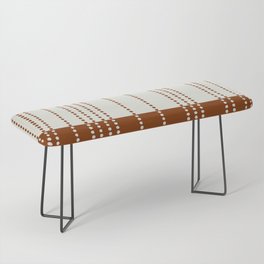 Ethnic Spotted Stripes, Ivory and Terracotta Bench