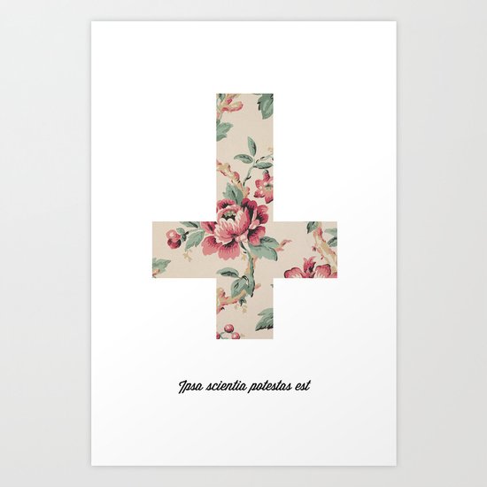 Flower Cross Art Print