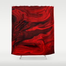 Blood Red Marble Shower Curtain