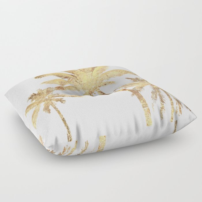 Gold Palm Trees Beach Chic Tropical Floor Pillow