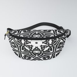 Celtic Knot Ornament Pattern Black and White Fanny Pack