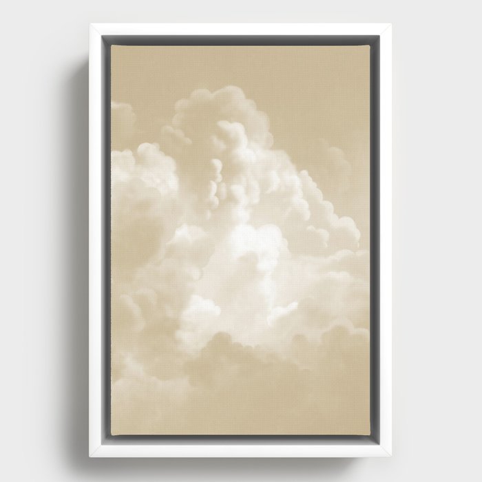 Cloud formation (beige) Framed Canvas