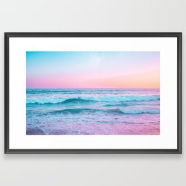 Candy Waves | Pastel Ocean Shoreline off Coast of California  Framed Art Print