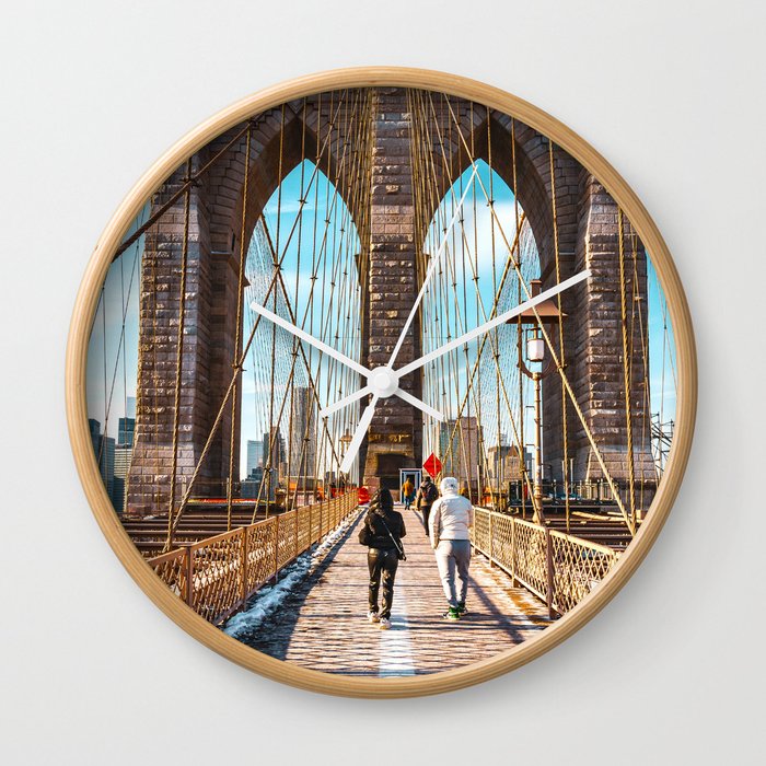 Brooklyn Bridge | New York City | HDR Travel Photography in NYC Wall Clock