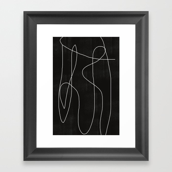 White Line Flow Framed Art Print