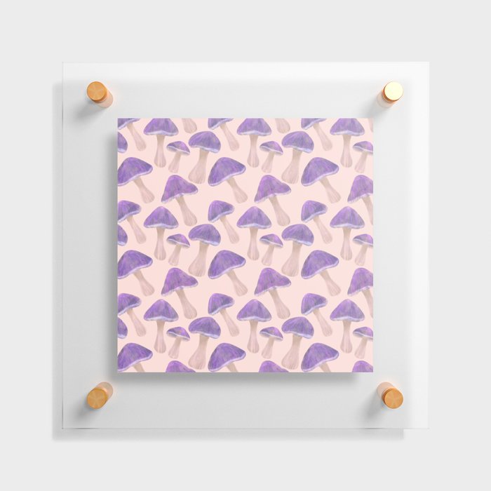 Purple Mushrooms Pattern  Floating Acrylic Print