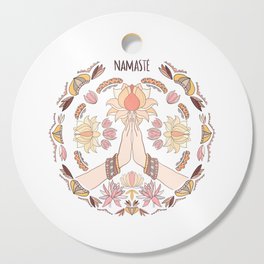 Namaste Hand/ Mandala/ Meditation Art/Illustration Cutting Board