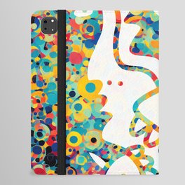 Abstract Futurist Pattern With a White Graffiti Creature  iPad Folio Case