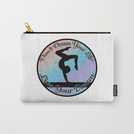 Gymnastics Beam Live your Dream on Rainbow Gradient Design Style 2 Carry-All Pouch | Beamdream, Silver, Gradient, Digital, Gymnastics, Pastelrainbow, Gymnast, Colorgourdgifts, Rainbow, White 