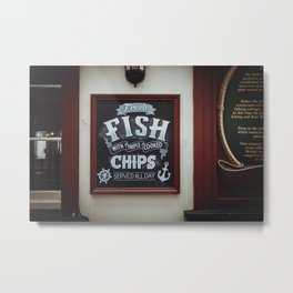 Fish and Chips | Travel photography fine art photo print | England, UK Metal Print