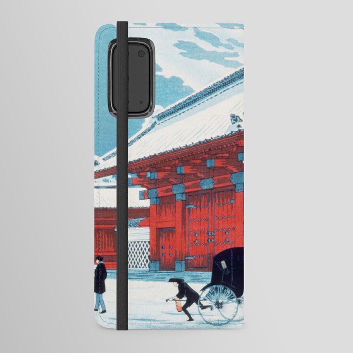 The Red Gate of Hongo in Snow  Android Wallet Case
