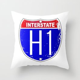 Hawaii Interstate Sign Throw Pillow