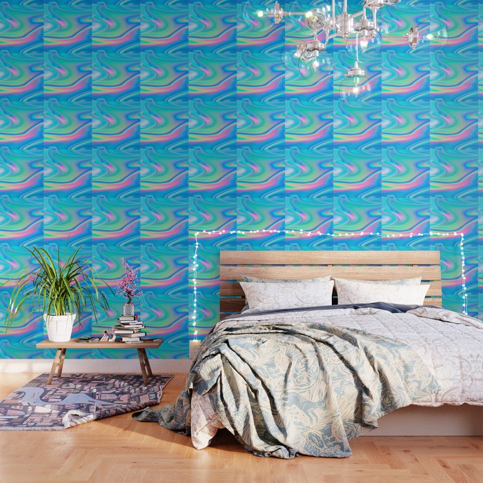 Holographic Iridescent Chill Vibes Wallpaper By Ayeyokp Society6
