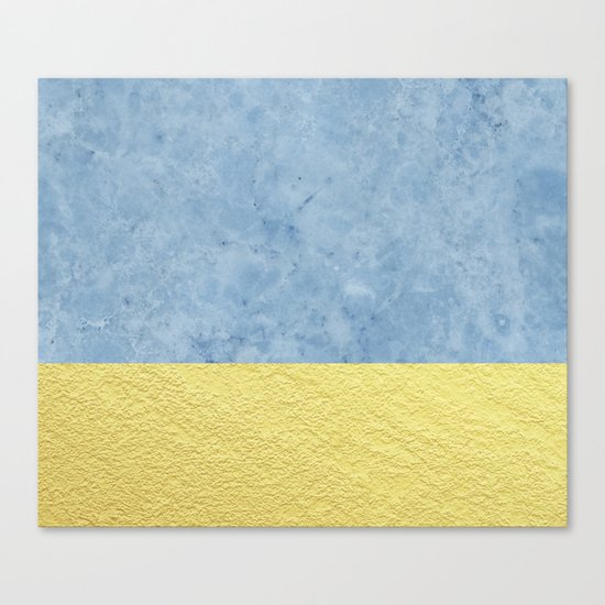 Royal blue and gold marble Canvas Print