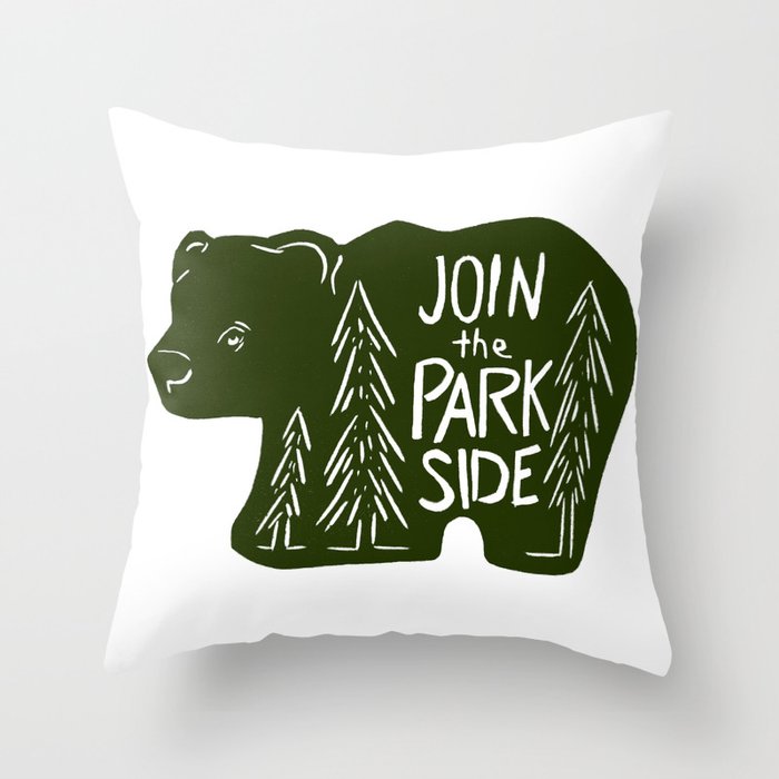 Join the Park Side Bear Throw Pillow