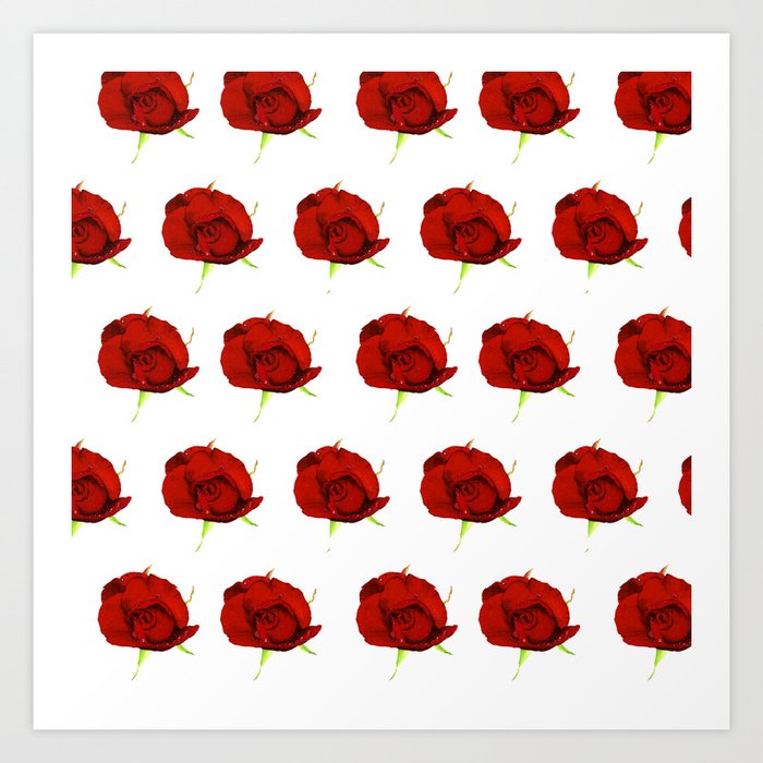 Crimson rose block Art Print