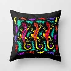 Tropical Geckos Throw Pillow