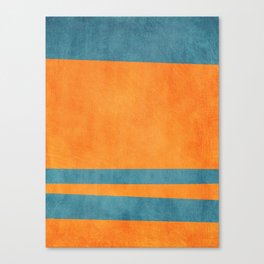 Teal Orange Minimalist Rich Texture Artwork Canvas Print